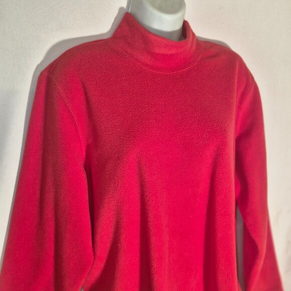 BLAIR red fleece sweater/jacket, turtleneck, in size Large - Picture 11 of 12